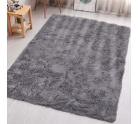 Aspire Homeware Rugs Living Room - Grey Area Rugs for Bedroom Anti Slip - Modern Super Soft Thick Pile Small Fluffy Shaggy Rug Non Shedding, 50cm x 80 cm