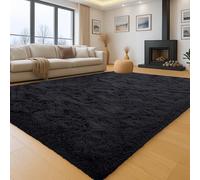 Aspire Homeware Rugs Living Room Large 200x290 Cm - Black Fluffy Rug - Area Rugs for Bedroom Large Modern Shaggy Rug Super Soft Non Slip Thick Pile
