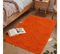 Aspire Homeware Rugs Living Room -Rust Area Rugs 50x80cm for Bedroom Anti Slip - Modern Super Soft Thick Pile Small Fluffy Shaggy Rug Non Shedding