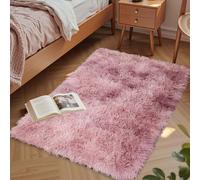 Aspire Homeware Rugs Living Room Small 50cm x 80 cm - Tie-Dye Pink Lilac Area Rugs for Bedroom Anti Slip - Modern Super Soft Plush Floor Carpets for Lounge - Fluffy Shaggy Bedside Rug for Kids Room