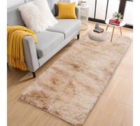 Aspire Homeware Rugs Living Room - Tie-Dye Beige Area Rugs for Bedroom, Hallway Runner Rug Anti Slip 60 x 220 cm - Modern Super Soft Plush Floor Carpets - Fluffy Shaggy Bedside Rug for Kids Room