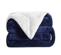 Aspire Homeware Sherpa Fleece Blanket Bed Throws for Sofas Large - Soft Thick Fluffy Navy Throw Blanket King Size Reversible Microfiber Sofa Throw (200 x 240 cm)