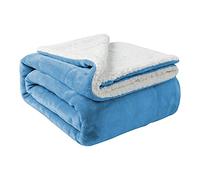 Aspire Homeware Sherpa Fleece Blanket Reversible Plush Soft Fluffy Fleece Blankets Thick Bed Throws Microfiber Throw for Sofa (Light Blue, Single (130 x 150 cm))