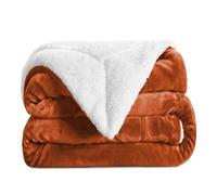 Aspire Homeware Sherpa Fleece Blanket Reversible Plush Soft Fluffy Fleece Blankets Thick Bed Throws Microfiber Throw for Sofa (Rust, Super King (230 x 270 cm))