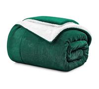 Aspire Homeware Sherpa Fleece Blanket Reversible Plush Soft Fluffy Fleece Blankets Thick Bed Throws Microfiber Throw for Sofa (Emerald, Double (150 x 200 cm))