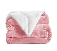 Aspire Homeware Sherpa Fleece Blanket Reversible Plush Soft Fluffy Fleece Blankets Thick Bed Throws Microfiber Throw for Sofa (Pink, Super King (230 x 270 cm))