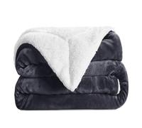 Aspire Homeware Sherpa Fleece Blanket Throws for Sofas Large - Soft Fluffy Thick Grey Throw Blanket for Bed King Size Reversible Microfiber Sofa Throw (200 x 240 cm)