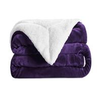 Aspire Homeware Sherpa Fleece Throw Blanket Soft Fluffy King Size Bed Throws Large Travel Blankets Microfiber Sofa Throw (Purple, (200 x 240 cm))