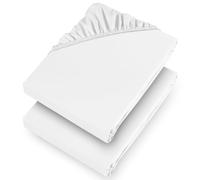 Aspire Homeware Single Bed Sheet 2 Pack 25 Cm Deep Pocket 10 Inch White Bed Sheets - Soft & Breathable Fitted Bedsheet Brushed Microfiber Shrinkage and Fade Resistant Bottom Sheet
