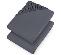 Aspire Homeware Single Fitted Bed Sheets 2 Pack 25 Cm Deep Pocket 10 Inch Charcoal Bottom Sheet - Soft & Breathable Fitted Bedsheet Brushed Microfiber Shrinkage and Fade Resistant