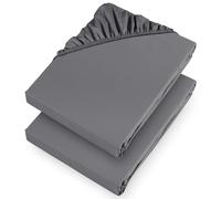 Aspire Homeware Super King Fitted Sheet 2 Pack 25 Cm Deep Pocket 10 Inch Grey Bed Sheets Hotel Quality - Soft & Breathable Fitted Bedsheet Shrinkage and Fade Resistant Bottom Sheet