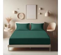 Aspire Homeware Super King Fitted Sheet - 25 cm Deep Hotel Quality (Emerald) Bed Sheets - Soft & Breathable Superking Fitted Sheet - Anti-Wrinkle Easy Care Fitted Sheets