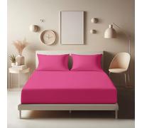 Aspire Homeware Super King Fitted Sheet - 25 cm Deep Hotel Quality (Pink) Bed Sheets - Soft & Breathable Superking Fitted Sheet - Anti-Wrinkle Easy Care Fitted Sheets