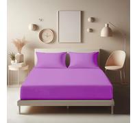 Aspire Homeware Super King Fitted Sheet - 25 cm Deep Hotel Quality (Purple) Bed Sheets - Soft & Breathable Superking Fitted Sheet - Anti-Wrinkle Easy Care Fitted Sheets