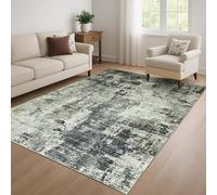 Aspire Homeware Washable Rugs Living Room 80 x 150 cm Vintage Design Abstract Grey Rug for Dining Room Soft Area Rugs for Bedroom Non Slip Rug for Kids Room Low Pile Plush Carpet, Frost