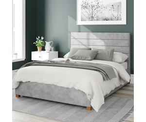 Aspire Kelly Linen Kingsize Ottoman Bedframe - Silver
