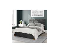 Aspire Kelly Upholstered Ottoman Storage Bed, Mirazzi Velvet Fabric In Black Black Double