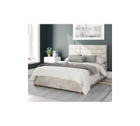 Aspire Kelly Upholstered Ottoman Storage Bed, Mirazzi Velvet Fabric In Ivory Ivory Super King