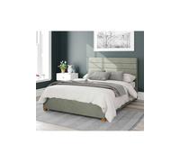 Aspire Kelly Upholstered Ottoman Storage Bed, Plush Velvet Fabric in Duck Egg Blue | Size: Small Double Aspire Duck Egg Blue Small Double