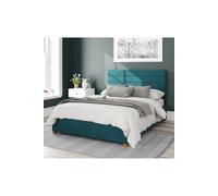 Aspire Kelly Upholstered Ottoman Storage Bed, Plush Velvet Fabric in Emerald | Size: Double Aspire Emerald Double