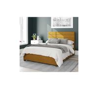 Aspire Kelly Upholstered Ottoman Storage Bed, Plush Velvet Fabric in Mustard | Size: King Aspire Mustard King