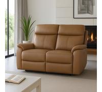 Aspire Kingsmere 2 Seater Power Recliner Sofa In Real Leather, Tan