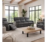 Aspire Kingsmere 3 + 1 + 1 Power Recliner Sofa Set, Charcoal