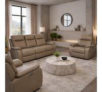 Aspire Kingsmere 3 + 1 + 1 Power Recliner Sofa Set, Mushroom
