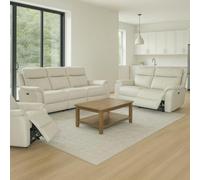 Aspire Kingsmere 3 + 2 + 1 Power Recliner Sofa Suite in Real Leather in Light Grey Aspire Light Grey