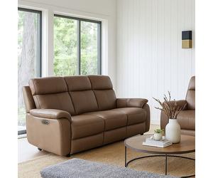 Aspire Kingsmere 3 Seater Power Recliner Sofa - Brown