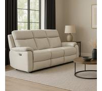 Aspire Kingsmere 3 Seater Power Recliner Sofa In Real Leather, Pewter