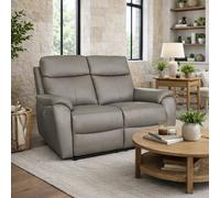 Aspire Kingsmere Leather 2 Seater Power Recliner Sofa with Metal Feet - Elephant