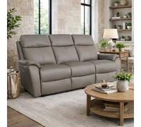 Aspire Kingsmere Leather 3 Seater Power Recliner Sofa - Elephant