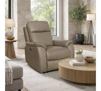 Aspire Kingsmere Leather Power Recliner Chair - Mushroom