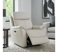 Aspire Kingsmere Power Recliner Armchair (1 Seater) In Real Leather In Light Grey Light Grey Armchair