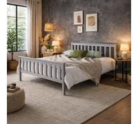 Aspire Langley Wooden Slatted Bed Frame Grey or Natural | Size: Double Aspire Grey Double