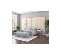 Aspire Furniture Aspire 90Cm X 210Cm Large Upholstered Headboard Wall Panel, Kimiyo Linen Beige, Cream