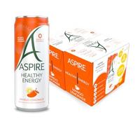 ASPIRE Mango Lemonade Healthy Energy Drink - 12 x 330ml Cans - Zero Calories & Zero Sugar - Natural Plant Based Caffeine - Vegan & Gluten Free | Sold by Bargain Hub