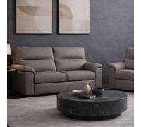 Aspire Toronto Leather 2 Seater Power Recliner Sofa - Mushroom