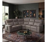 Aspire Marlowe Real Leather Power Recliner 2C2 Corner Sofa with USB Charging in Grey Aspire Grey