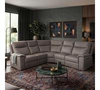 Aspire Marlowe Real Leather Power Recliner 2C2 Corner Sofa with USB Charging in Grey Aspire Grey