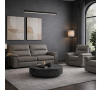 Aspire Marlowe Real Leather Power Recliner 3 + 1 + 1 Sofa Set With Usb Charging, Slate