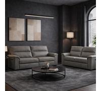 Aspire Marlowe Real Leather Power Recliner 3 + 2 Sofa Set With Usb Charging, Slate