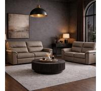 Aspire Marlowe Real Leather Power Recliner 3 + 2 Sofa Set With Usb Charging, Taupe