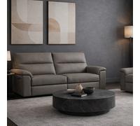 Aspire Marlowe Real Leather Power Recliner Three Seater Sofa With Usb Charging, Slate