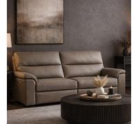 Aspire Marlowe Real Leather Power Recliner Three Seater Sofa With Usb Charging, Taupe