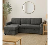 Aspire Nexis Corner Sofa Bed With Storage, Chaise On The Left, Charcoal