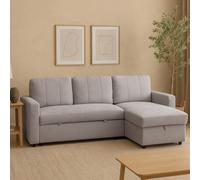 Aspire Nexis Corner Sofa Bed With Storage, Chaise On The Right, Grey