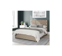 Aspire Nightingale Upholstered Ottoman Storage Bed, Eire Linen Fabric In Natural Natural Super King