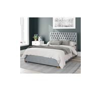Aspire Nightingale Upholstered Ottoman Storage Bed, Malham Weave Fabric In Light Blue Light Blue King